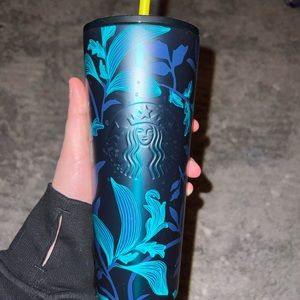 Starbucks blue leaf metal tumbler!